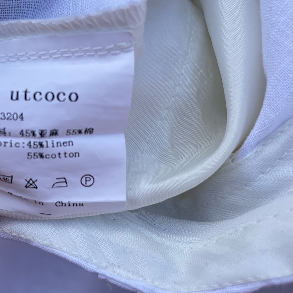 White Linen Drawstring Pants - Picture 9 of 11
